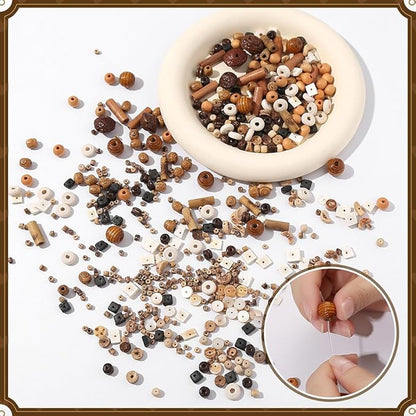 630Pcs Natural Coconut Shell Beading for Jewelry Making Kit -Handmade Coconut Shell Beach Theme Charms Beading for Making Bracelet Necklace Kit DIY Crafts, Boho Style Jewelry Gifts for Woman/Man