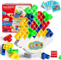64Pcs Tetra Tower Game, Stack Board Game for Kids and Adults, Fun Uzzle Family Games Team Toys Building Block