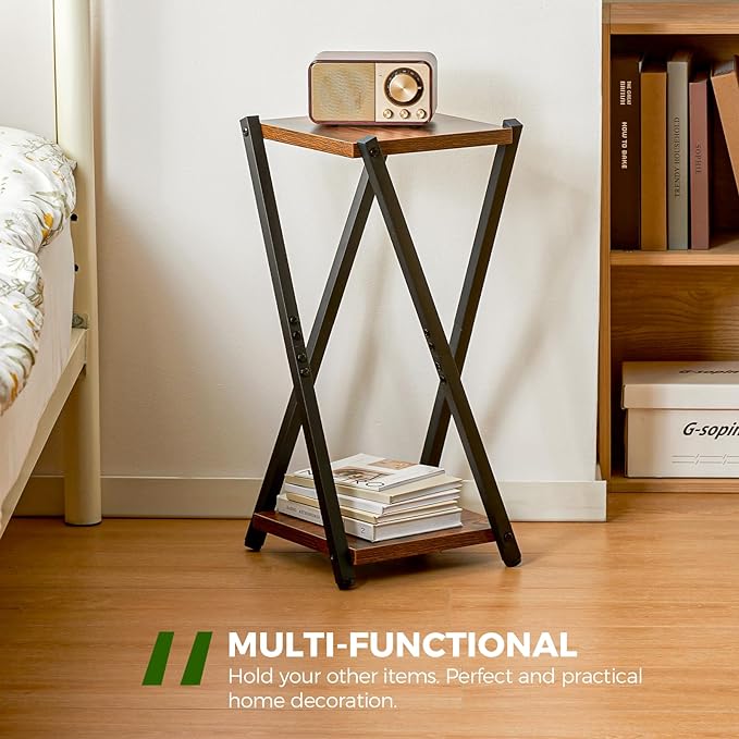 Bamworld Corner Plant Stand Indoor Small Plant Shelf 2 Tier Flower Stand Wood Plant Table Metal Plant Rack for Multiple Plant Heavy Duty Flower Pot Stand for Living Room Bedroom Balcony Garden Patio