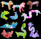 10 Pack Animals Halloween Fidget Toys for Toddlers, LED Animal Pop Tubes for Kids 3 4 5 6 7 8 Year Old Girls Boys Birthday Gifts Autism Sensory Toy for Kid Age 3-8 Tube Light Up Party Favors