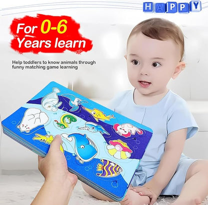 4 Pack 40 Pieces Felt Ocean Theme Zoo Animals Forest Ocean Toys for Toddlers Puzzles Educational Toddler Montessori Learning Matching Game Christmas Birthday Gifts Toys for Kids Felt Busy Board