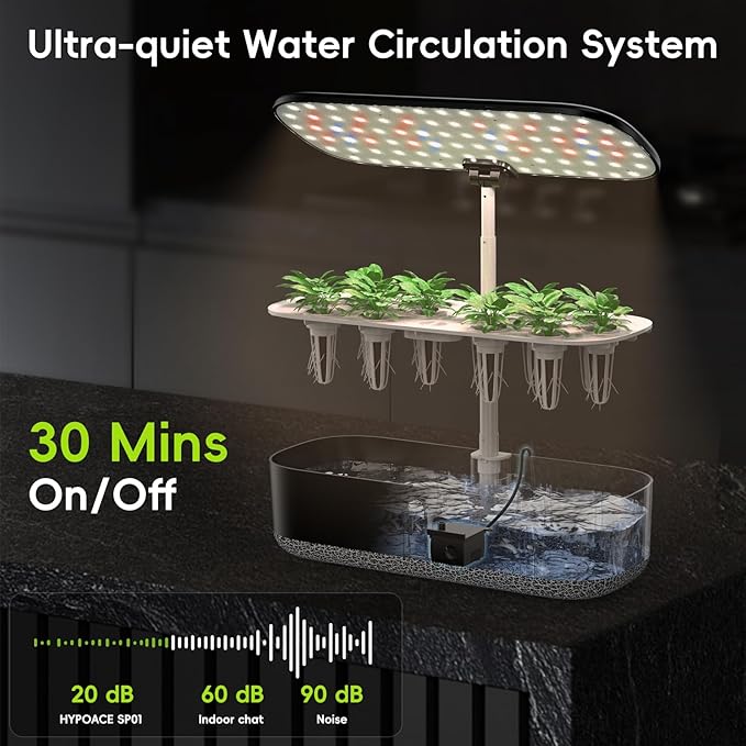 Large Hydroponics Growing System 14 Pods, Indoor Herb Garden with LED Grow Light, 5L Water Tank, Hydroponic Grow Kit with 3 Auto-Timers, Rotatable Light Panel, Gifts for Women Men