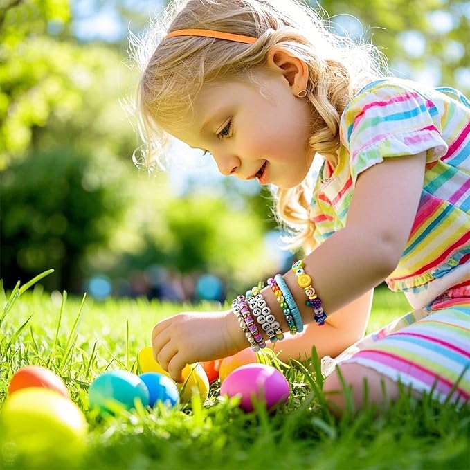 Girls Gifts Bracelet Making Kit, 20 Colors Polymer Clay Beads with Charms Letter Beads Arts and Crafts Kit Jewelry Making Set Birthday Gift Idea Girl Toys Gifts Party Favors for Kids Ages 6-13