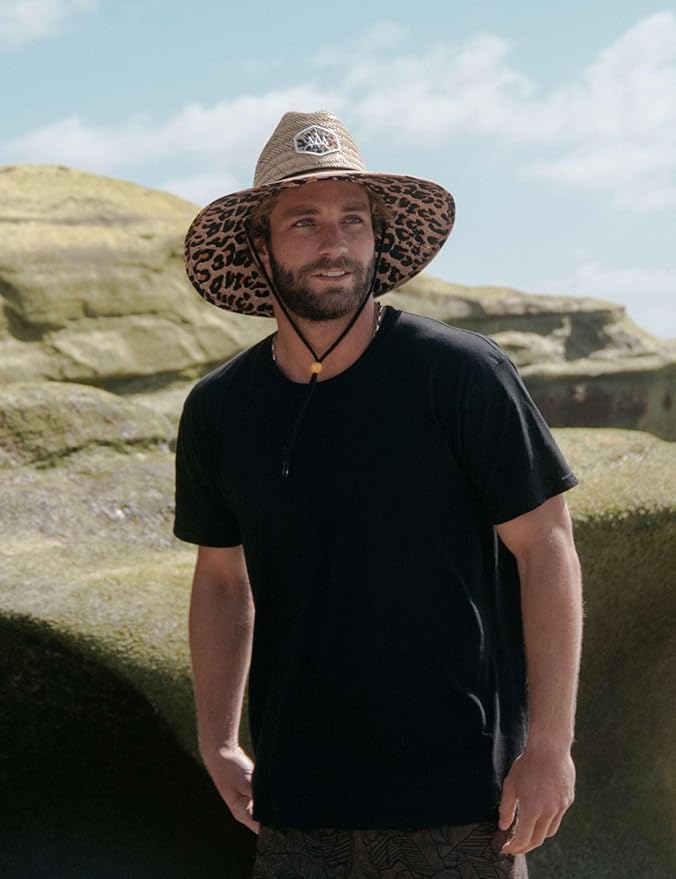 Straw Hat for Men & Women | Lifeguard Hat, Beach Hat & Sun Hat | UPF 50+ Wide Brim for Sun Protection | One Size | Hemlock