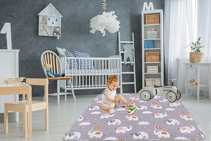 Machine Washable Baby Floor Play Mat 50x50”, Non Slip One-Piece Baby Crawling Mats for Tummy Time, Portable Playpen Mat Playmat for Babies Infants and Toddlers