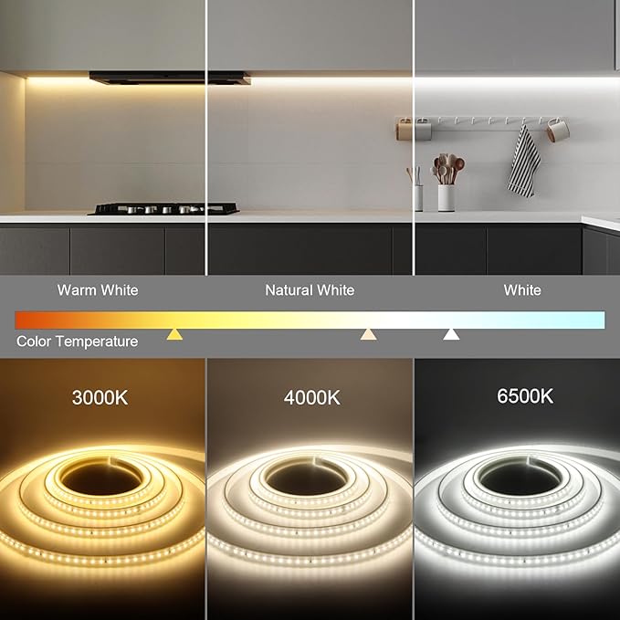 AIMENGTE Led Strip Lights for Outdoor - Waterproof Led Strip Lighting AC 110V, 360LEDs, 6500k LED Rope Lights for Garden, Patio, Lawn, Under Cabinet Kitchen, Bedroom Bathroom (9.9ft, Cool White)