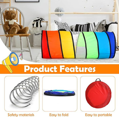 1 Pcs Giant 27.6 Inch Play Tunnel for Kids and Large Dogs Colorful Crawl Tunnel Toy for Toddlers with Breathable Mesh Game Tent Toy Girl Boy Gift