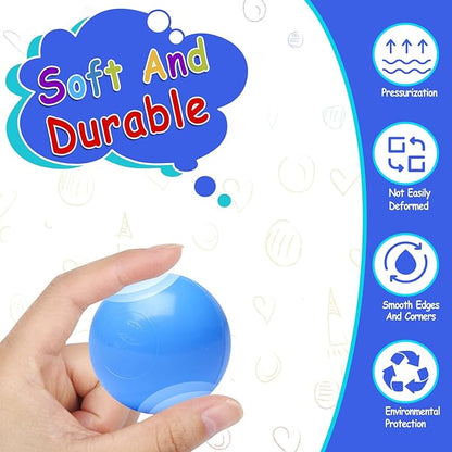 Vanland Ball Pit Balls for Baby and Toddler Phthalate Free BPA Free Crush Proof Plastic - Multicolored Pit Balls in Reusable Play Toys for Kids with Storage Bag