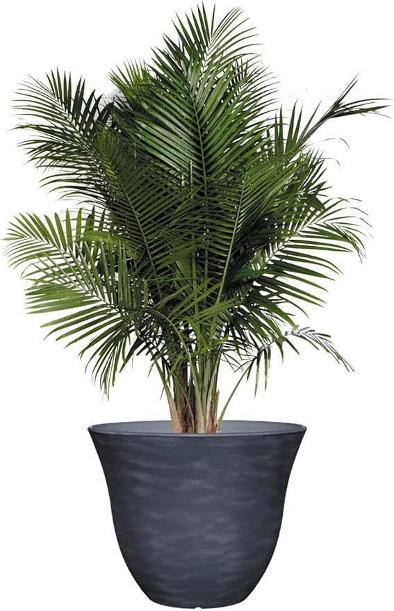 Classic Home and Garden Honeysuckle Resin Flower Pot Planter, Zinc Grey, 15"