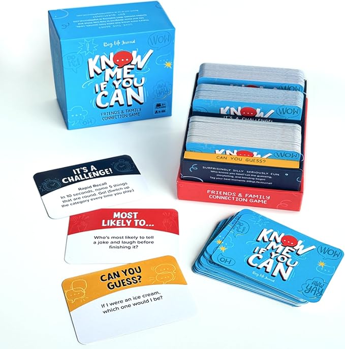 Big Life Journal - Know Me If You Can Connection Game, Fun Family Game for Kids, Teens & Adults, 160 Cards to Spark Conversation, Build Emotional Intelligence & Create Lasting Memories