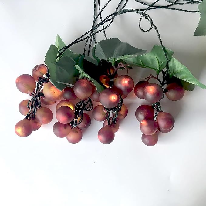 keeda Solar String Lights with Vines, Waterproof 80 LED Grape String Lights Outdoor Patio Light for Bistro Backyard Umbrella Balcony Garden Wedding (Purple)