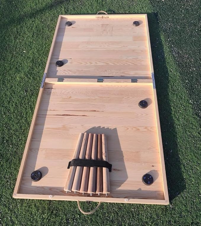 Portable Wooden Folding Table, Picnic Table，Floor Table，Natural Pine, 43x21 Inch, Low Height Design for Picnic, Camping, Coffee Service, Bohemian Style