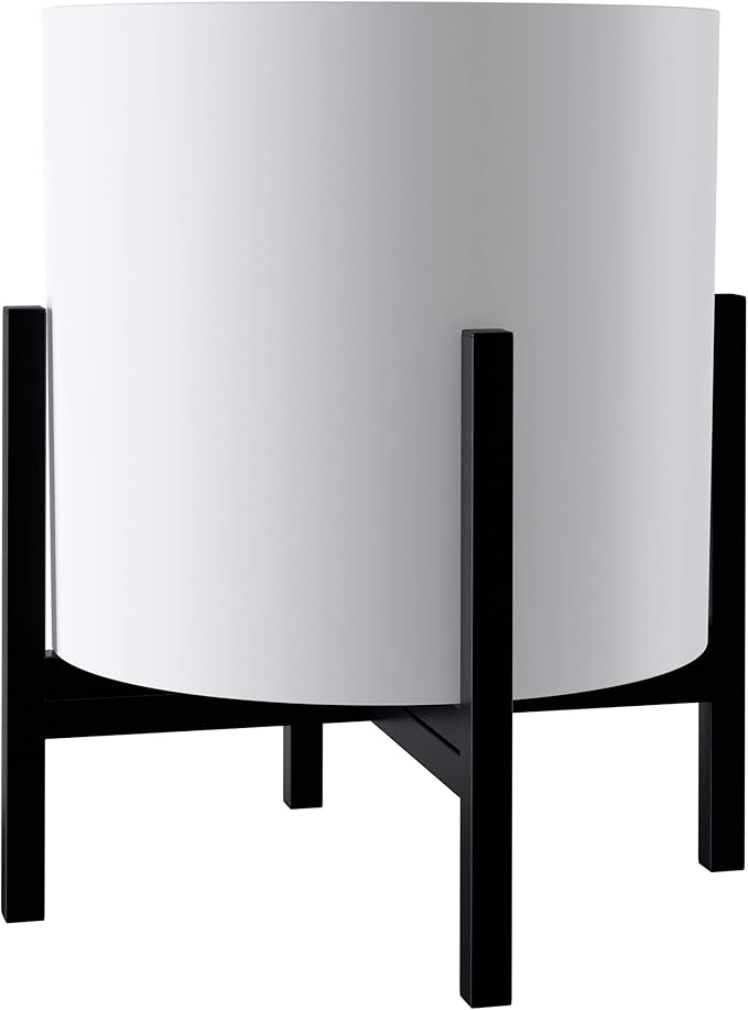 FaithLand Mid Century Plant Stand Indoor Outdoor(Plant Pot Not Included), Hold Up to 14 Inch Planter, Metal Planter Stand, Potted Plant Holder, Black - Fits Snake Plant - Upgraded Design