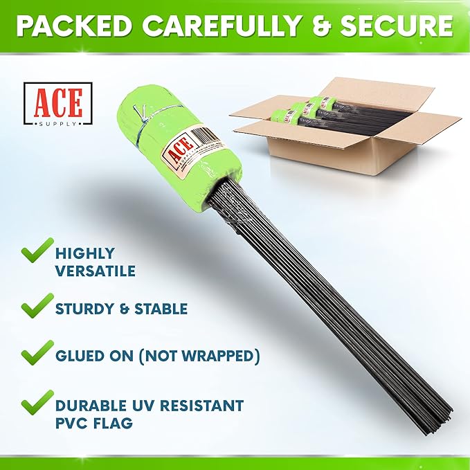 Fluorescent Lime Marking Flags 1000 Pack - 4x5x15 Inch Marker Flags for Outside - Markers For Lawn, Irrigation, Landscaping, Survey & Sprinkler Head Marking