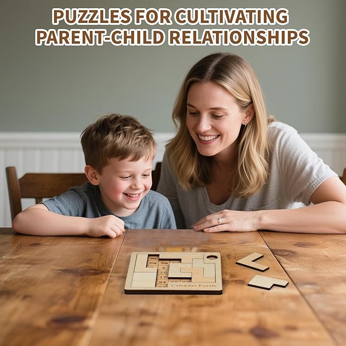 Daily Calendar Puzzle Wooden，Jigsaw Puzzle Board for Adults,Challenge 365+ for Every Day,Puzzle Advent Calendar.