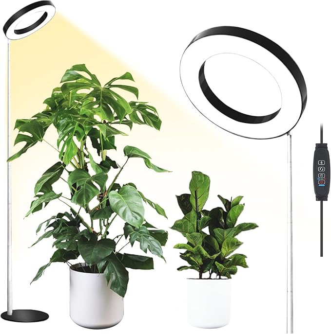 Standing Grow Light Floor Lamp, 72 LED Tall Plant Light Stand with Auto On/Off Timer, Desk Grow Lights for Indoor Plants Full Spectrum, Strong Base and Easy to Put Together Adjustable Height