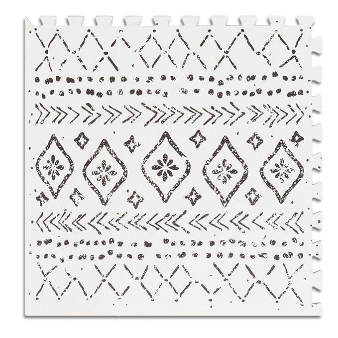 Lillefolk Baby Play Mat for Floor – 6x6ft Boho | Soft Non Toxic Premium EVA Foam Tiles for Tummy Time, Crawling & Playroom – Waterproof Interlocking Floor Mat for Babies & Toddlers (9 Tiles)