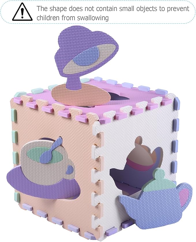 Foam Play Mat for Kids，25Pcs Square Interlocking Puzzle Floor Mat，Baby Play Mat Floor Mat Foam Puzzle Playmat for Toddlers with Fence（Mash Up-CSH023