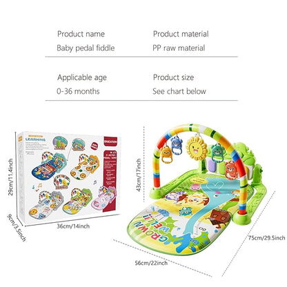 Alive Lovely Baby Gyms Play Mats, Musical Activity Center Baby Piano Gym Mat, Music and Lights Tummy Time Padded Mat for Newborn Newborn 0 to 3 6 9 12 Months