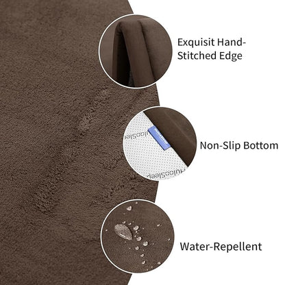 Baby Play Mat for Floor,1.3" Thick Memory foam Tummy Time Mat,Soft Coral Velvet Nursery Rug,Extra Large Non Slip Crawling Mat for Toddlers,Infants,kids,Yoga,Tatami Style for Living Room(Dark Brown)