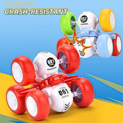 6 Rounds Inertia 360° Rotating Stunt Car Toys 3-6 Year Old Kids Pull Back Truck for Toddler Boys for Ages 3 4 5 6,Push and Go Vehicle for Kids 3-5 Year Old Christmas Birthday Present(Red)