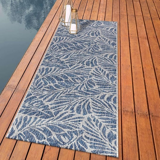 Keen Home Design Terrace Outdoor Runner Rug - 2x12 Washable Indoor/Outdoor Rug for Patio, Kitchen, Balcony, Beach, Garden, Deck and Porch, Size: 2'2"x11'10"