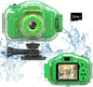 Agoigo Kids Waterproof Camera - Children Underwater HD Video Digital Camcorder, Portable Travel Toy for Toddler - Ideal Christmas Birthday Gifts for Boys Girls Age 3-12 with 32GB Card (Green)