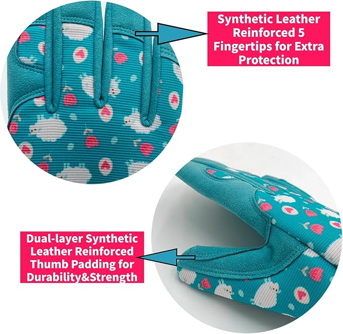 Kids Gardening and Garden Gloves for Toddler,Children's Yard Work Glove,Gift,Cute Pattern,Age3-8