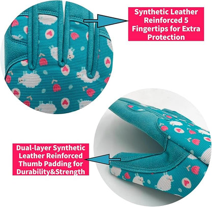 Kids Gardening and Garden Gloves for Toddler,Children's Yard Work Glove,Gift,Cute Pattern,Age3-8