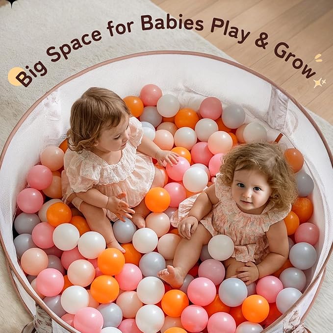 Crisschirs 6-in-1 XL Large Baby Gym & Ball Pit, Play Mat & Play Gym, Combination Baby Activity Gym with Milestone Cards for Sensory Exploration and Motor Skill Development, Balls are not Included