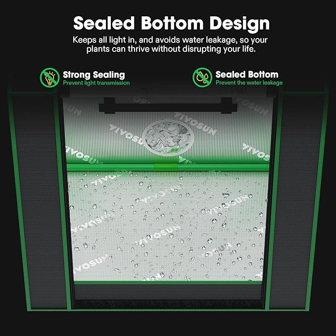 VIVOSUN Small Grow Tent for Aerogarden, Hydroponics Growing System, 20”x14”x21” Highly Reflective Mylar Indoor Grow Tent with Sealed Bottom Design, Ventilation Window and Cable Hole Port