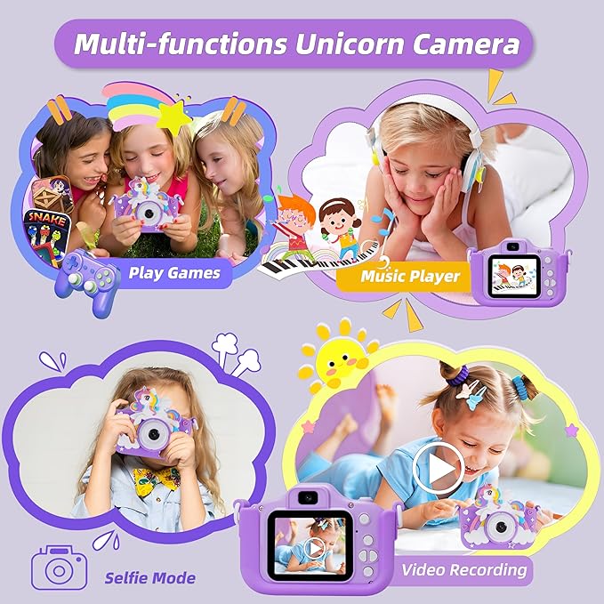 Kids Camera Toys for 3 4 5 6 7 8 Year Old Girls: Toddler Camera Birthday for Kids, 1080P Digital Video Camera for Girls Boys Party Outdoor Travel