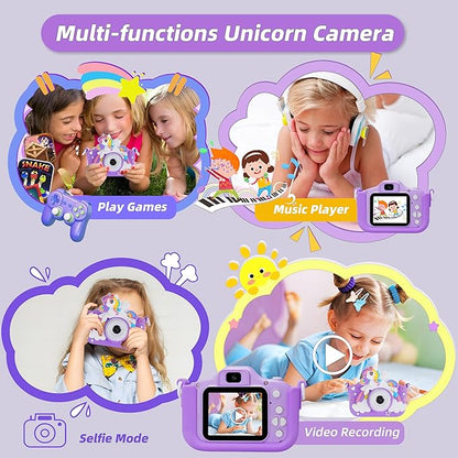 Kids Camera Toys for 3 4 5 6 7 8 Year Old Girls: Toddler Camera Birthday for Kids, 1080P Digital Video Camera for Girls Boys Party Outdoor Travel