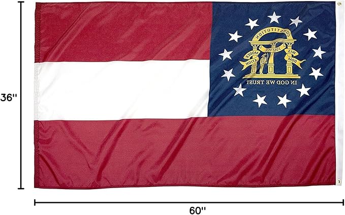 FlagSource Georgia Nylon State Flag, Made in the USA, 3x5'