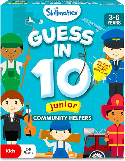 Skillmatics Guess in 10 Junior Community Helpers for Boys, Girls, and Families Who Love Card Games, Board Games & Educational Toys, Travel Friendly, Gifts for Ages 3, 4, 5, 6