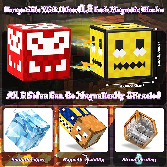 150PCS Magnetic Blocks-Magnetic Building Blocks Magnet Toys Set Stacking Cave World with Magnet Construction Toys STEM Sensory Gift for Kids Toddlers Boys & Girls Birthday Gifts Ages 3+