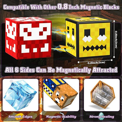 150PCS Magnetic Blocks-Magnetic Building Blocks Magnet Toys Set Stacking Cave World with Magnet Construction Toys STEM Sensory Gift for Kids Toddlers Boys & Girls Birthday Gifts Ages 3+