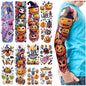 Halloween Temporary Tattoos for Kids, 52 Sheets Full Arm Sleeve Halloween Fake Tattoos for Boys and Girls, Ghost Pumpkin Witch Pattern for Halloween Party Favors