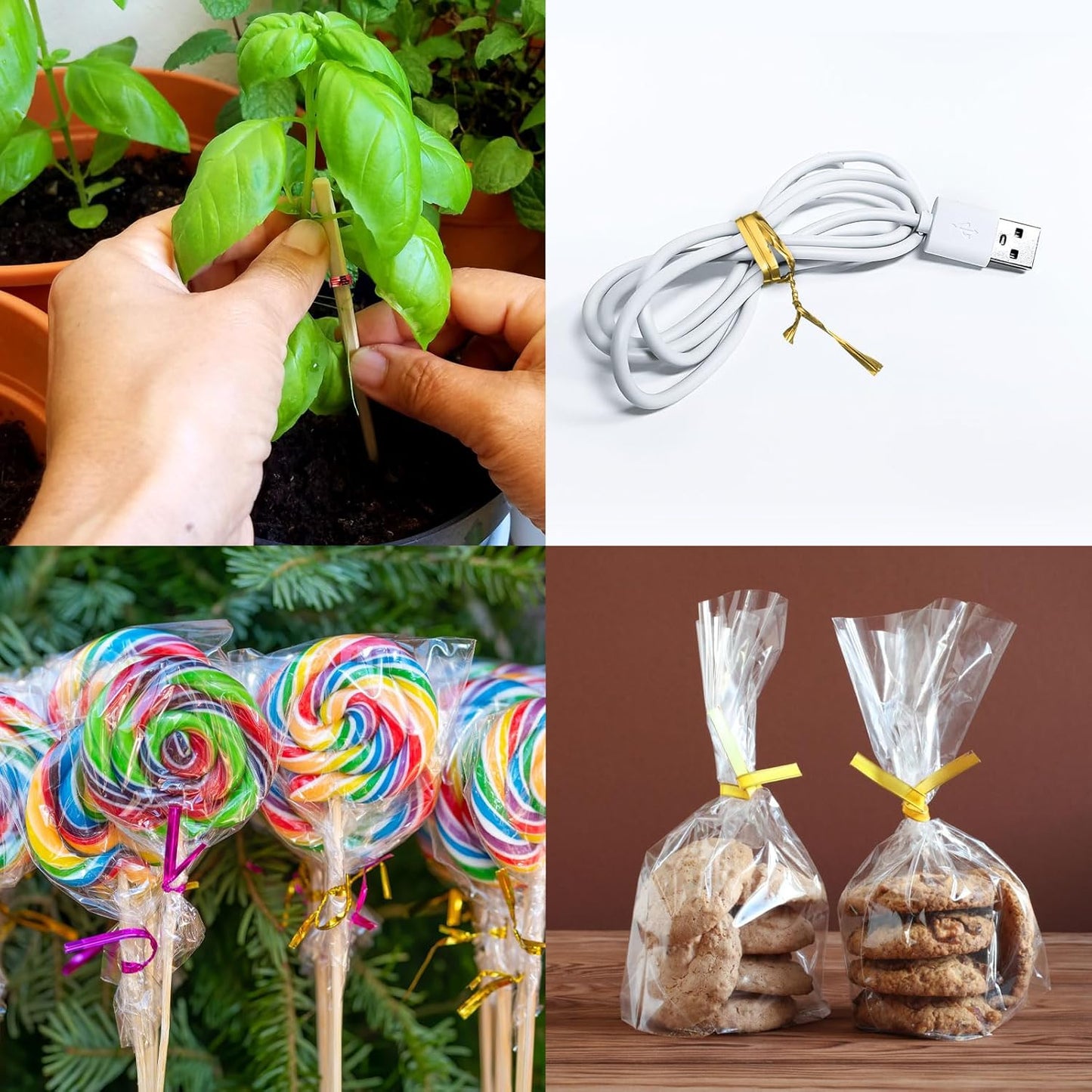 HARFINGTON 1000pcs Bag Twist Ties 3.5" Reusable Kraft Paper Twist Ties Wire Cable Ties for Party Bread Candy Cake, Blue