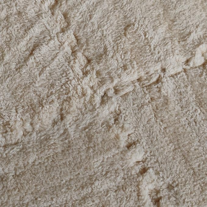 16pcs 0.6" Thickened Interlocking Tile Mats,Fluffy Shaggy Soft EVA Foam Area Rug for Living Room & Bedroom,Non-Slip Protective Floor Carpet Play Mat Kids Baby Dorm Home Decor (11.8ft, Khaki)