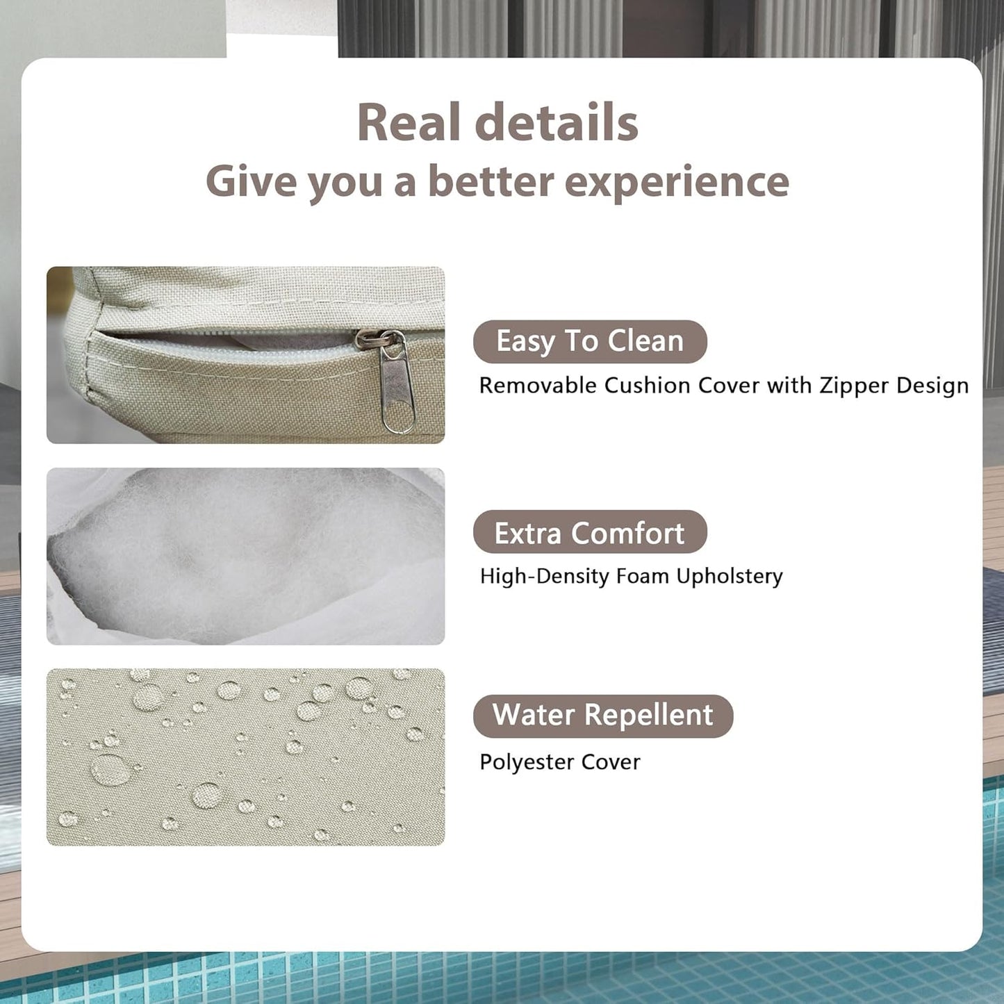 25-Pc Patio Furniture Set - 7 Piece Outdoor Rattan Sofa Set with 57" Fire Table and 17 Accessories, Modular Sofa Set for Garden/Poolside, Beige/Black