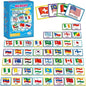 gisgfim 50 Pairs Memory Matching Game Flags of The World Concentration Memory Card for Kids and Adults Learning Educational A Fun & Fast Countries of The World Matching Games