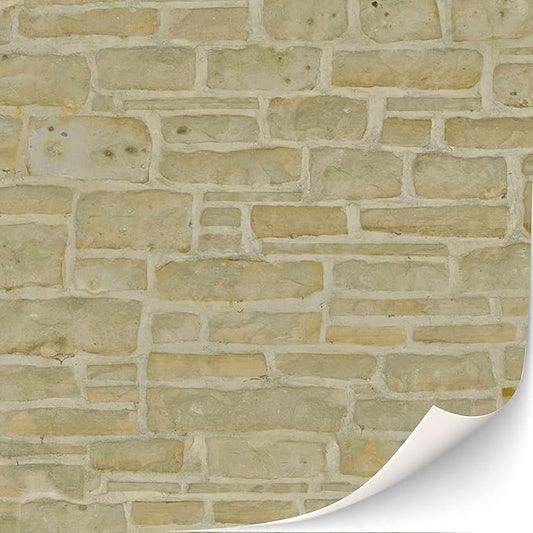 3 Sheets Self-Adhesive Wall Cladding for Dollhouse 1:12 Scale (Limestone)