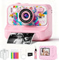 Kids Camera, Upgrade Kids Camera Instant Print, Front Rear Dual Selfie Digital CAM with 1080P Videos, Portable Travel Toy with Games and Music, Christmas Birthday Gift for Boys, Girls and Teens