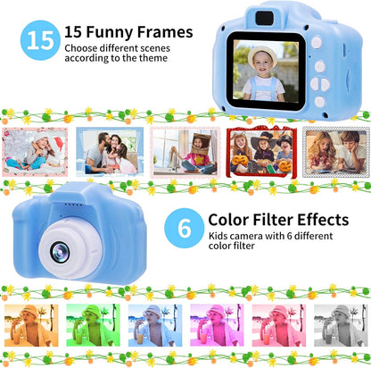 Kids Camera Waterproof Underwater Camera for 3-12 Year Old Boys Girls 2 Inch IPS Screen 1080P HD Digital Kids Video Camera Indoor Outdoor Action Cameras Best Christmas Birthday Gifts