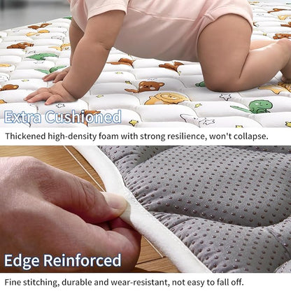 Premium Foam Baby Play Mat 79" X 59", Extra Large Soft Thicker Activity Playmats for Babies, Toddlers, Infants, Play & Tummy Time, Foldable & Machine Washable Baby Mat for Floor