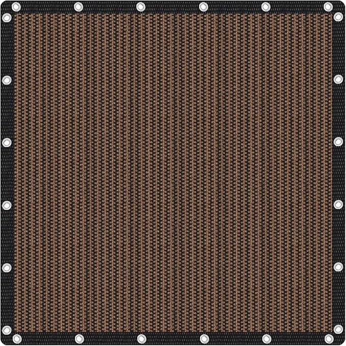 VICLLAX Shade Fabric Sun Shade Cloth Privacy Screen with Grommets for Patio Garden Pergola Cover Canopy 8x8 FT, Mocha