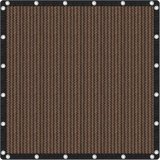 VICLLAX Shade Fabric Sun Shade Cloth Privacy Screen with Grommets for Patio Garden Pergola Cover Canopy 8x8 FT, Mocha