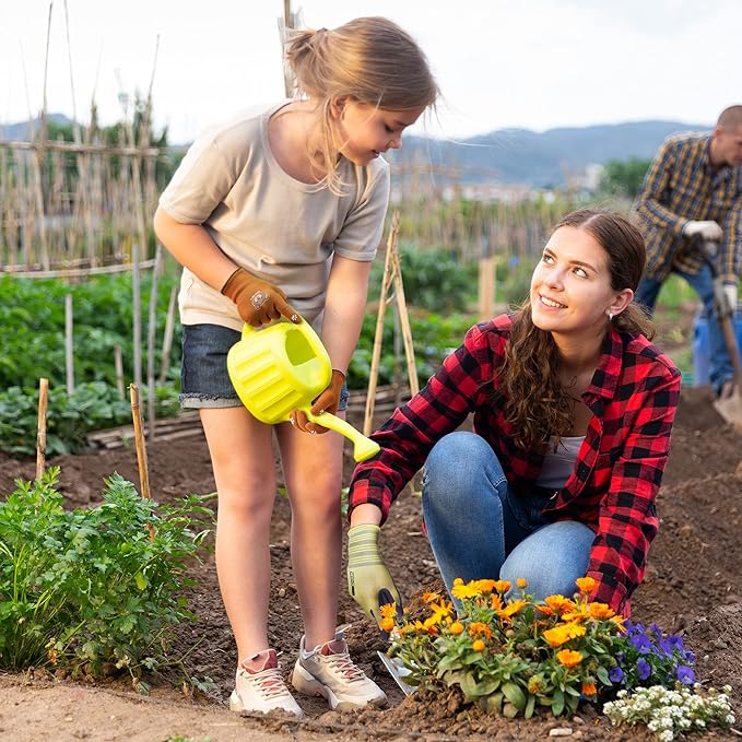 COOLJOB Small Toddler Gardening Gloves for Little Boys Girls Ages 2-4, Breathable Kids Work Gloves with Grippy Animal Paw Dots for Children Yard Landscape, Orange Dog, 1 Pair