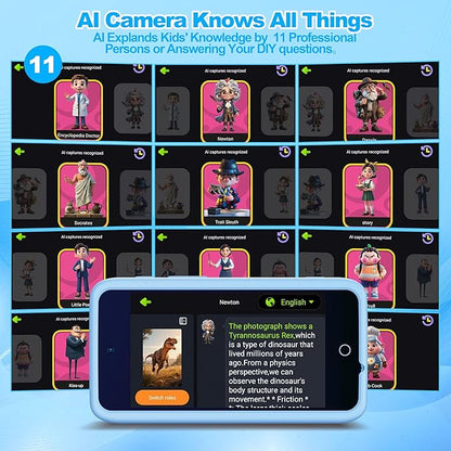 AI Digital Camera for Kids with WiFi for Christmas Birthday Gift for Girls Boys，Touch Screen HD Camera for Home Travel Garden,Kids Toys for 4 5 6 7 8 9 10 11 12 with 32GB SD Card Blue